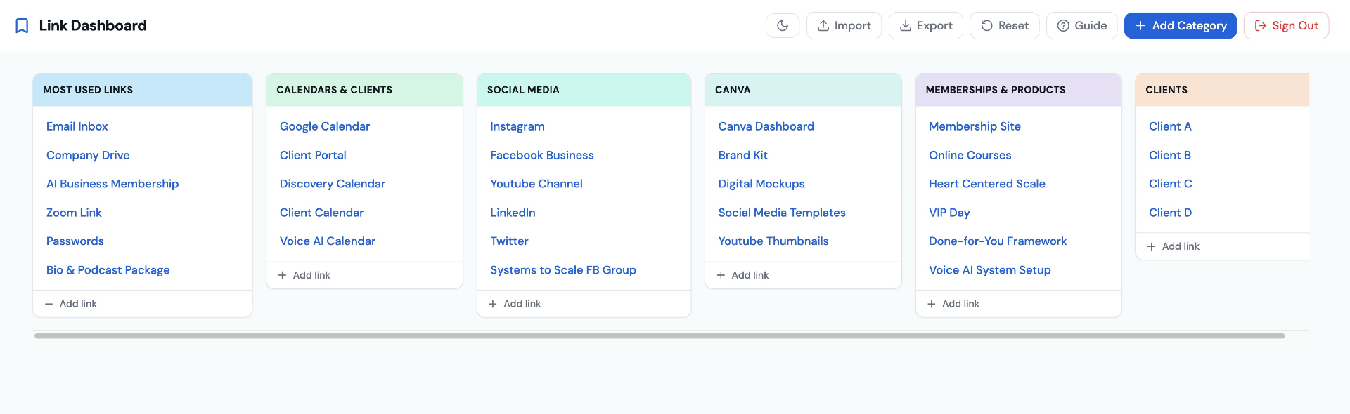 Link Board Examples Link Dashboard: Organize Your Links & Boost Productivity